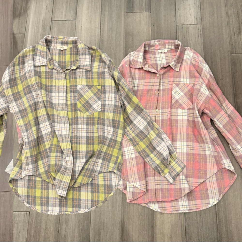 La Miel Plaid Button-Down Shirts (2 Pack) | Small & Medium